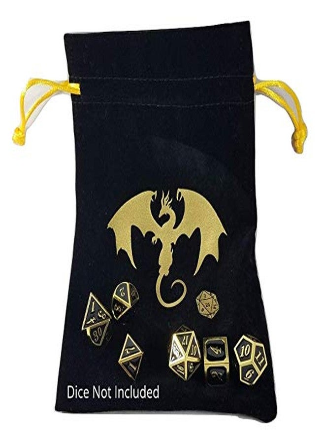 BD INNOVATION ELECTRONICS Black Dragon Velvet Drawstring Dice Bag with Gold Satin Interior - Image 2